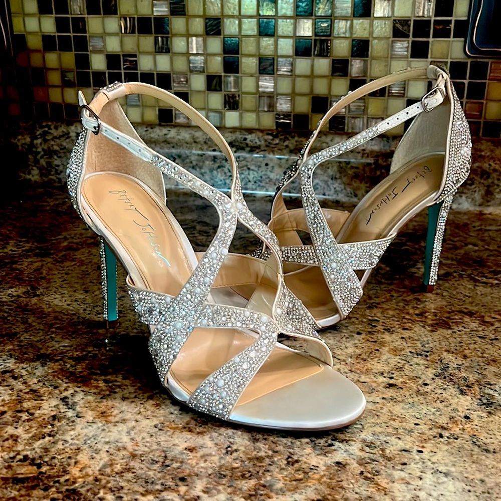 Betsey Johnson Pearl Rhinestone Heels